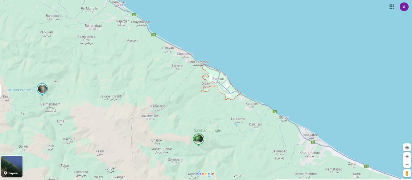 نقشه شهر اطراف رامسر