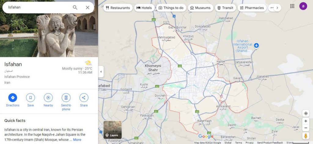 نقشه اصفهان